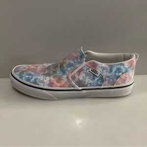 New Vans Asher Heart Tie Dye Youth Slip On Sneakers - Size 6Y / EU38 (Wm 7) NIB